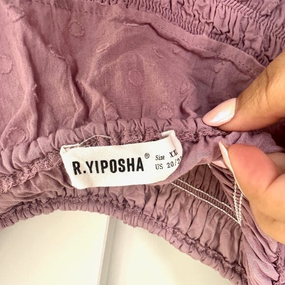 Square Neck Smocked Puff Sleeve 100% Cotton Dress XXL - Picture 10 of 13